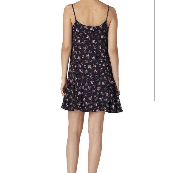Thakoon Collective Floral Slip Dress Womens 4 Small Black Watercolor Mini Casual - Picture 3 of 9